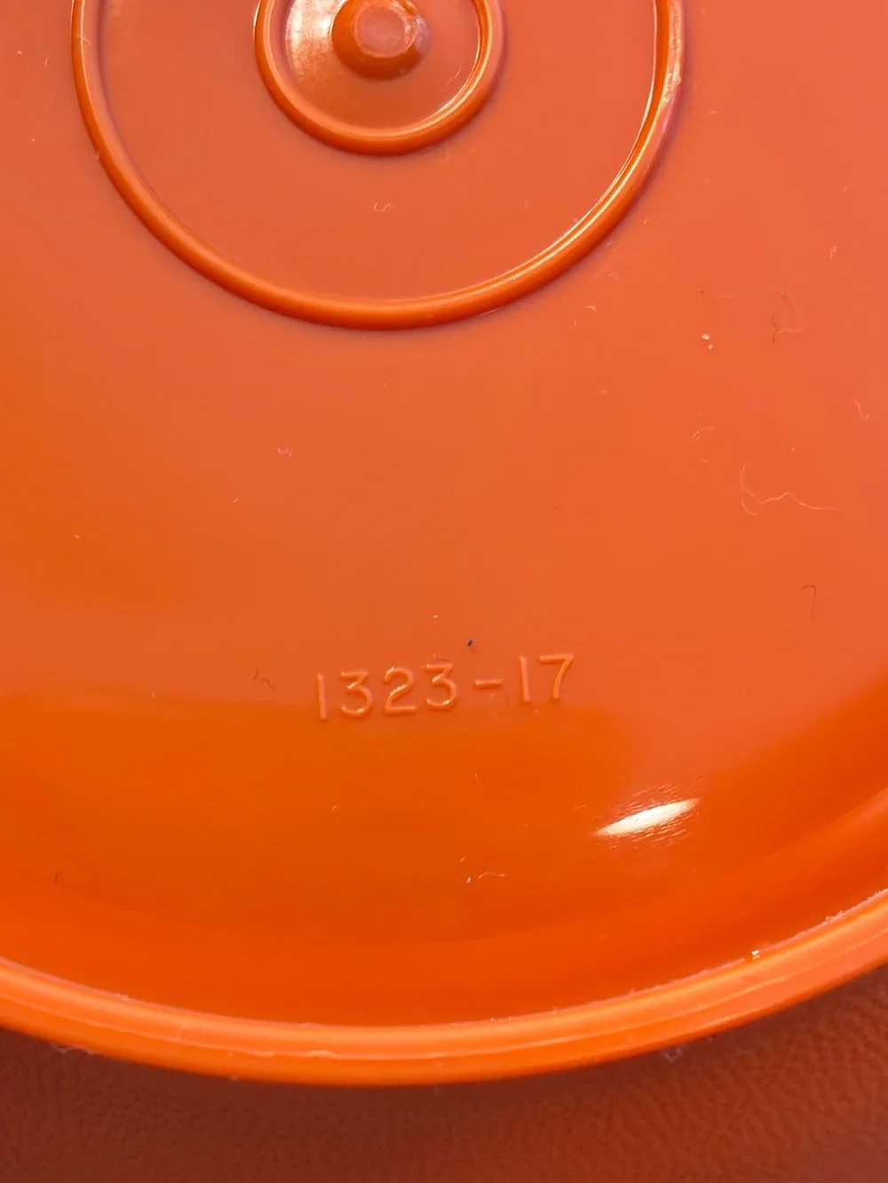 Vintage Tupperware 1323-17 Orange Soup Bowl w/ Burp Seal Lid Made in USA
